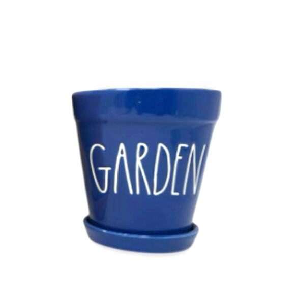 RAE DUNN Blue GARDEN Pot - Picture 3 of 3